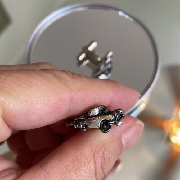 Vintage silver tone “old.car” cuff links - Picture 2 of 4